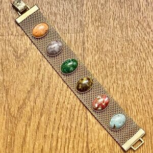 Multicolor Stone Mesh Bracelet